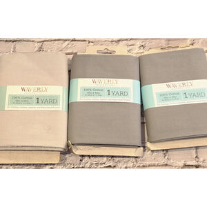 Waverly Inspirations 100% Cotton Sew Fabric, 3 Gray 1 Yard Package Lot, New